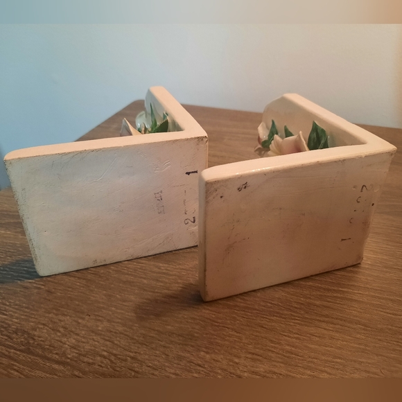 Vintage Capodimonte Italian Floral Porcelain Bookends - Picture 11 of 16